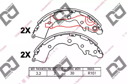 Комлект тормозных накладок DJ PARTS BS1212